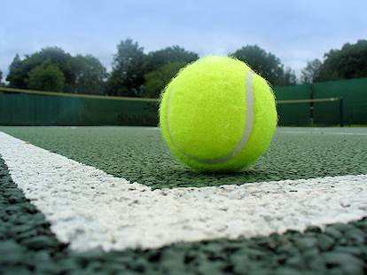 Tennis ball on the court
